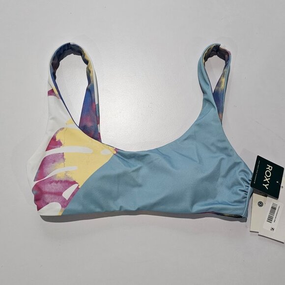 Roxy Pop Surf Bralette Sporty Reversible Bikini Top - Picture 8 of 11